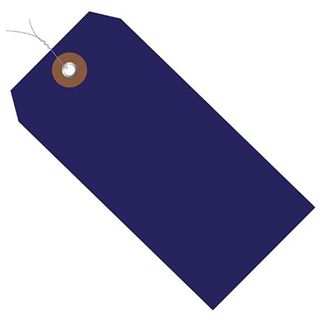 Bsc Preferred 4 3/4 x 2-3/8'' Blue Plastic Shipping Tags - Pre-Wired, 100PK BUY00015641